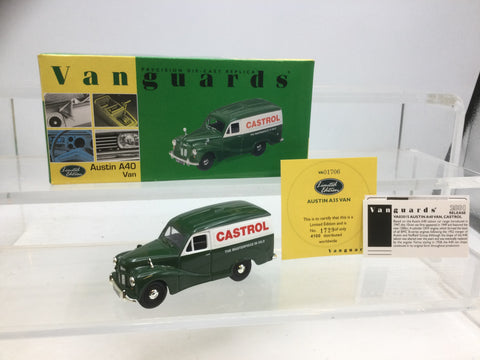 Vanguards VA03015 1/43 Scale Austin A40 Van Castrol