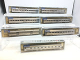 Kato N Gauge Set of 7 Corrugated Side Passengers Cars AT&SF