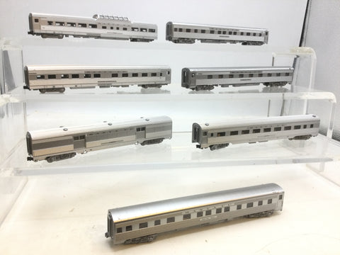 Kato N Gauge Set of 7 Corrugated Side Passengers Cars AT&SF