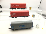 Piko 58037 HO Gauge Set of 3 DB/NS/OBB Covered Coil Wagons
