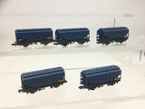 Peco N Gauge BRT Blue Bulk Grain Hopper Wagon x5
