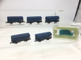 Peco N Gauge BRT Blue Bulk Grain Hopper Wagon x5