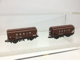 Peco NR-66 N Gauge BRT Brown Grain Wagon x2