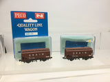 Peco NR-66 N Gauge BRT Brown Grain Wagon x2