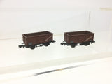 Graham Farish 373-201 N Gauge BR Brown 16t Steel Mineral Wagon B564872 x2