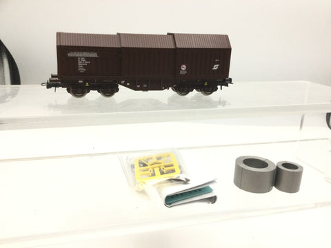 Roco 66357 HO Gauge OBB Telescopic Hood Wagon (One Buffer Missing)