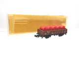 Minitrix N504 N Gauge BR Open Wagon with Barrel Load