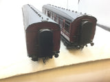 Chowbent Casting O Gauge Kit Built Brass LMS (Ex-LNWR) 57ft Coach x2