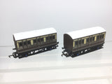 Hornby OO Gauge GWR 4 Wheel Coach x2
