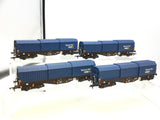 Dapol OO Gauge Tiphook Rail Telescopic Hood Wagon x4