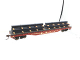 Bachmann 18914 HO Gauge ATSF Flat Wagon with Steel Beam Load