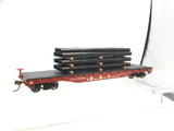 Bachmann 18913 HO Gauge ATSF Flat Wagon with Pipe Load