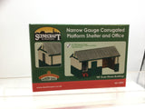 Bachmann 44-1004G OO-9 Gauge Narrow Gauge (OO9) Corrugated Platform Shelter and Office Green