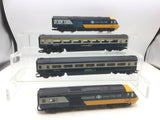 Hornby OO Gauge BR Blue/Yellow HST 43010/43011 plus 2 Coaches