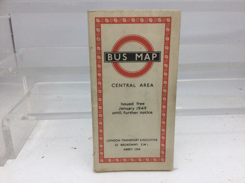 London Transport Bus Map Central Area Jan 1949 Until Further Notice