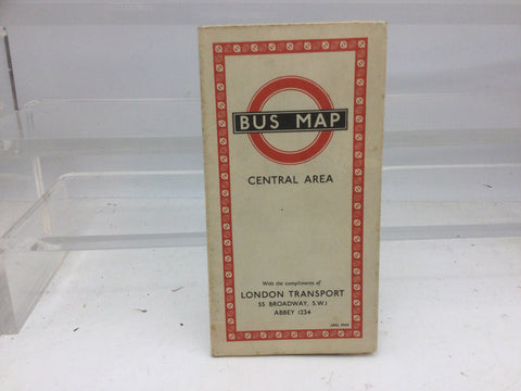 London Transport Bus Map Central Area 1949