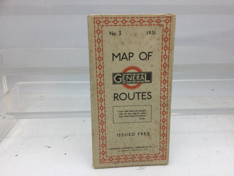 London Transport Map of General Routes No 3 - 1931