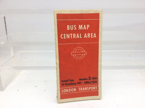 London Transport Bus Map Central Area No 3 - 1939