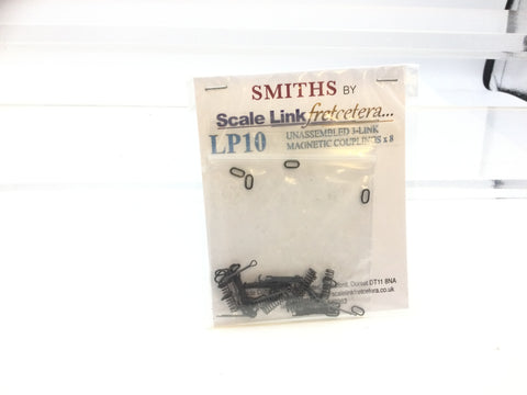 Smiths LP10 OO Gauge Standard 3 Link Steel Couplings Kit (Pack 8)