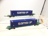 Bachmann 37-309 OO Gauge Intermodal Wagons with 2 45ft Samskip Containers