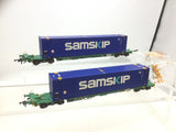 Bachmann 37-309 OO Gauge Intermodal Wagons with 2 45ft Samskip Containers