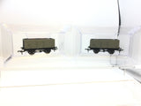 Bachmann 37-107 OO Gauge BR Grey 7 Plank Open Wagon x2 (RENUMBERED)