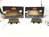 Bachmann 37-107 OO Gauge BR Grey 7 Plank Open Wagon x2 (RENUMBERED)