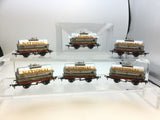 Bachmann 37-659B OO Gauge 14T Tank Wagon 'National Mobil' Silver x6 (RENUMBERED)
