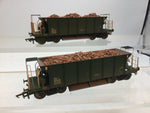 Hornby R6328B OO Gauge Olive Green Bogie Sealion Wagon DB982638 x2