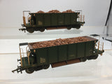 Hornby R6328B OO Gauge Olive Green Bogie Sealion Wagon DB982638 x2