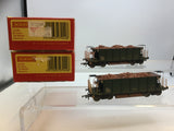 Hornby R6328B OO Gauge Olive Green Bogie Sealion Wagon DB982638 x2