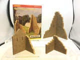 Hornby R8724 OO Gauge Ruins Castle Corners x3