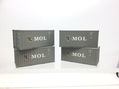 Bachmann OO Gauge 20ft Containers MOL x4
