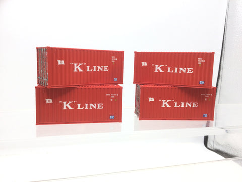 Bachmann OO Gauge 20ft Containers Kline x4