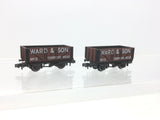 Peco NR-P90 N Gauge 7 Plank Wagon Ward & Son x2