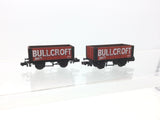 Graham Farish 2113 N Gauge 6 Plank Wagons Bullcroft x2