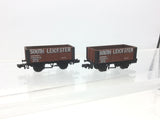 Graham Farish 2115 N Gauge 6 Plank Wagon South Leicester x2