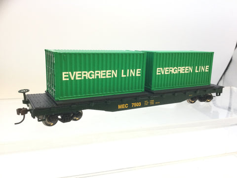 Bachmann 18901 HO Gauge Flat Wagon with Evergreen Container Load MEC7503