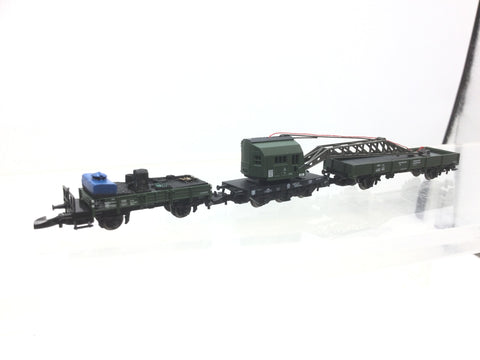 Marklin 86572 Z Gauge DB Crane and Match Wagon Set