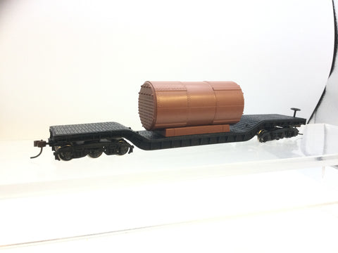 Bachmann 18346 HO Gauge 52' Depressed Centre Flat Car w Boiler Load