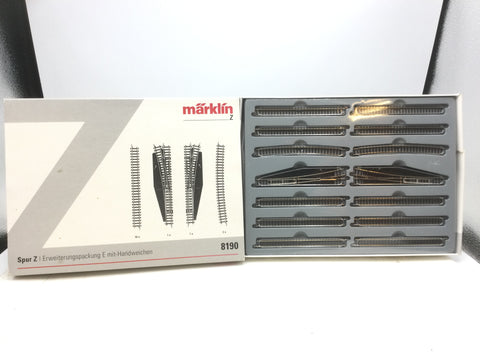 Marklin 8190 Z Gauge Extension Track Set with Manual Turnouts