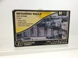Woodland Scenics C1159 N Gauge Cut Stone Retaining Wall Concrete (x6)