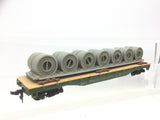 Tyco HO Gauge Flat Car with Wire Coil Load Great Northern 42953