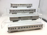 Set of 4 HO Gauge California Zephyr Passenger Cars