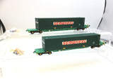 Bachmann 37-301B OO Gauge Pair of Intermodal Container Wagons Seawheel