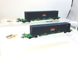 Bachmann 37-302B OO Gauge Pair of Intermodal Container Wagons Seaco