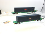 Bachmann 37-302B OO Gauge Pair of Intermodal Container Wagons Seaco