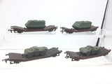 Airfix 54330 OO Gauge 25t Lowmac Wagon with Army Vehicle Load x4