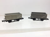 Minitrix 13576 N Gauge Steel 16t Mineral Wagon x2