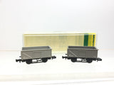 Minitrix 13576 N Gauge Steel 16t Mineral Wagon x2